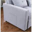 Fauteuil-lit convertible en lin léger avec poche latérale, idéal pour les espaces de vie compacts et polyvalents.