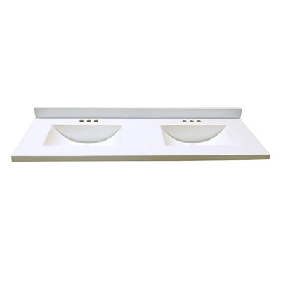 Plateau de meuble-lavabo double 61 po