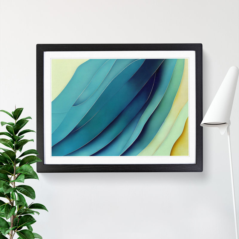 Timeless Modern Abstract Art - Single Picture Frame Print, Black Framed, 46cm H x 64cm W x 2cm D