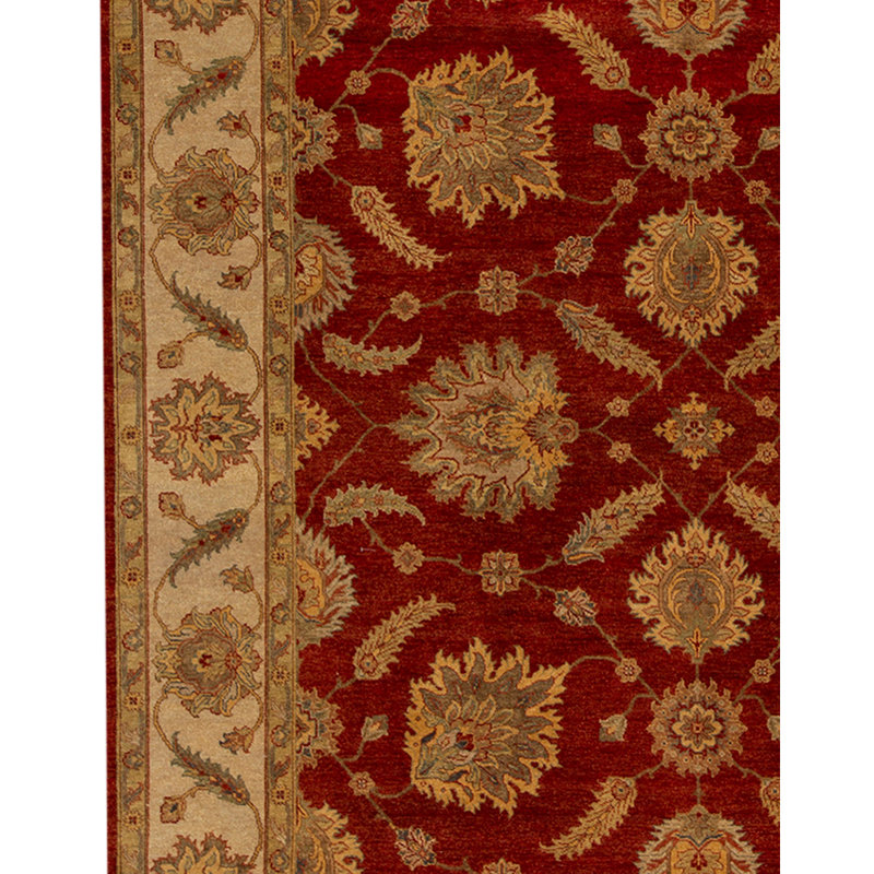 Wool Oriental Area Rug in Red/Beige
