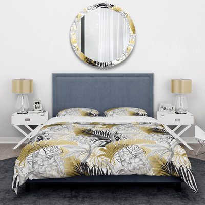 Coastal Polyester Twill Floral Duvet Cover