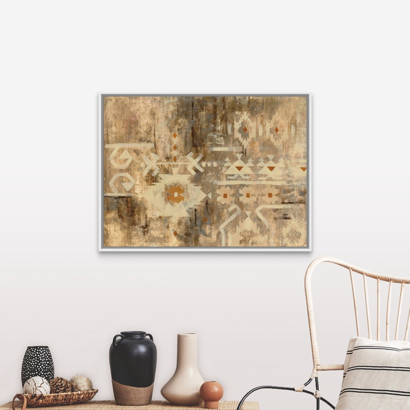 Southwest Design III - reproduction sur toile, H 32 po x l 42 po x P 1,75 po, Cadre flottant blanc