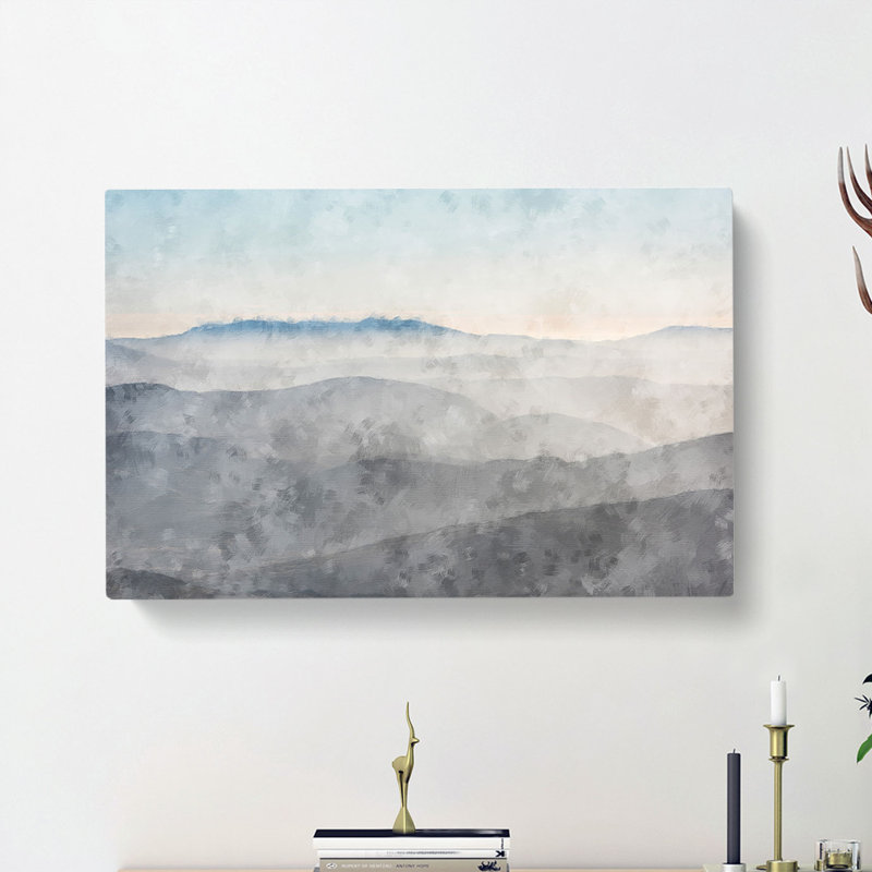 Mist Over Snowdonia In Wales - Wrapped Canvas Print, 60cm H x 91cm W x 4cm D