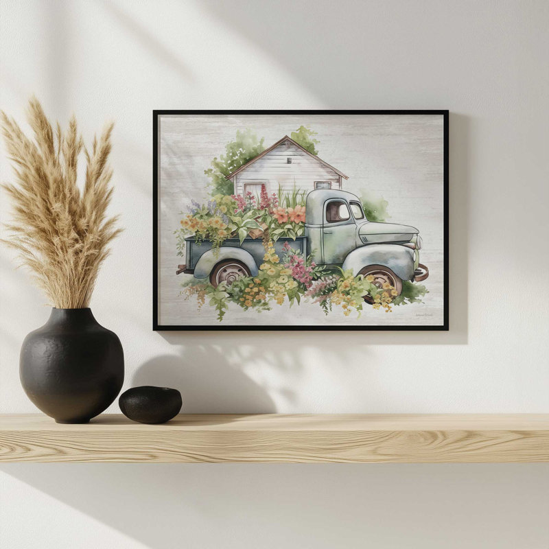 «Flowers and Plants Galore» par lettrage et doublure, 48 W x 36 H, Gold, Framed Print