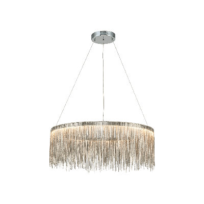 Lustre rond à franges noires 31 po Fringe Noir