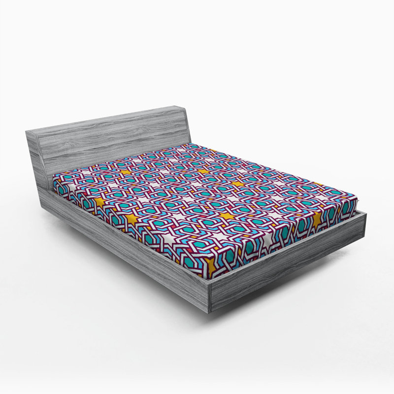 Microfiber Geometric Fitted Sheet, Full Fitted Sheet