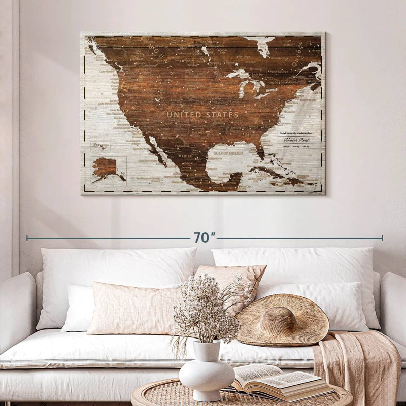 Épingle en bois clair USA Alvertia, H 32 po x l 48 po