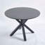 Table de salle à manger de 42,1 pouces de style Mid-Century noir pour 4 à 6 personnes avec plateau rond en panneau de fibres à densité moyenne, table de salle à manger à piédestal, table basse de loisirs - pieds croisés-129933718
