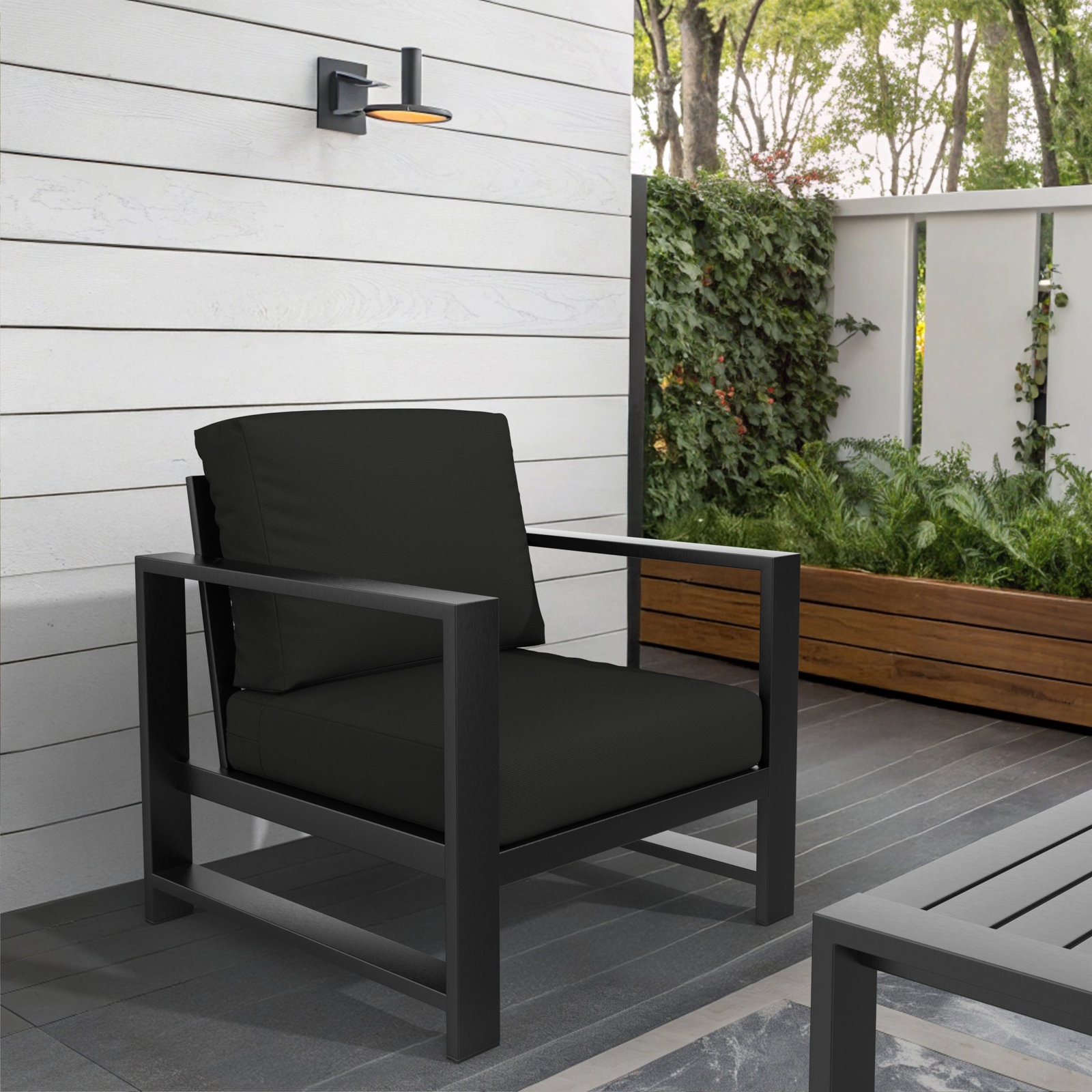 Dulcie Sunbrella® Patio Lounge Chair, Canvas Black Sunbrella®