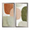 Minimalisme orange avec des formes simples de vert, art mural minimaliste, impression sur toile minimaliste orange 2 pièces