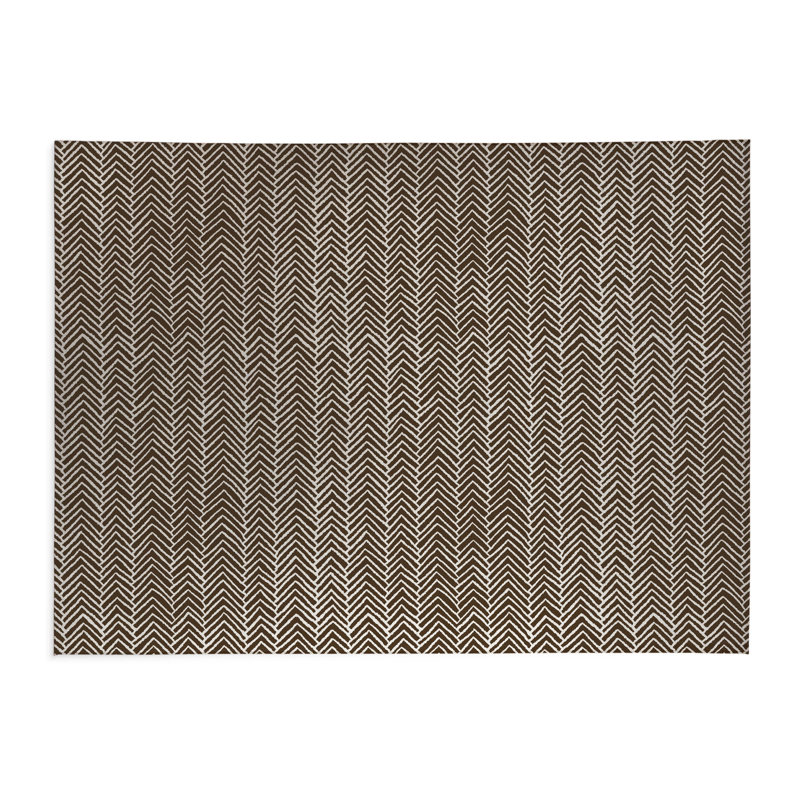 Chevron Block Low Profile Kitchen Mat, Mocha Brown, Rectangle 5' x 7'