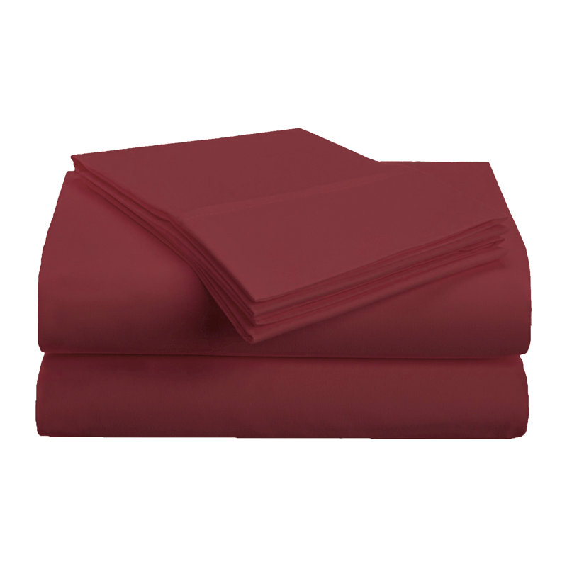 Brushed Microfiber Breathable Wrinkle Resistant Sateen Sheet Set, Burgundy, Full Sheet Set + 1 Fitted Sheet + 2 Pillowcases
