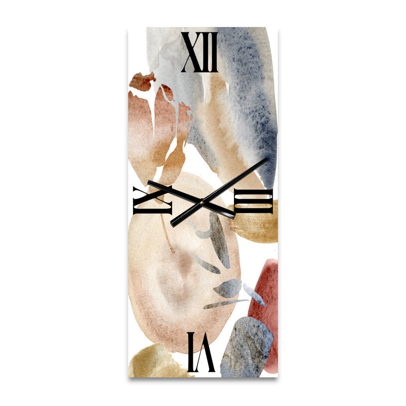 Horloge murale abstraite avec taches pastel, Grand
