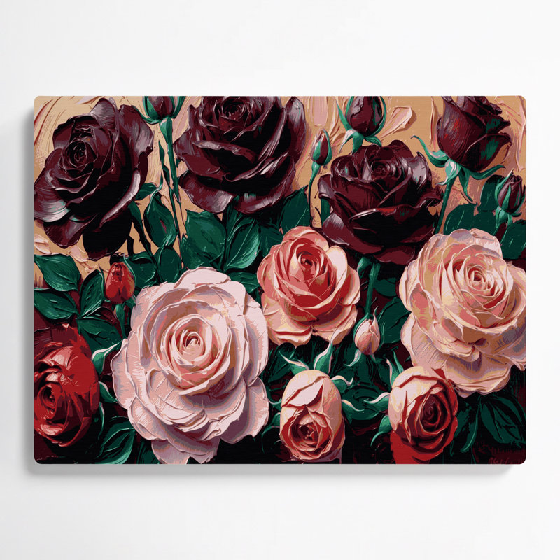 «Botanical Roses», art mural en métal brun, H 12 po x l 18 po