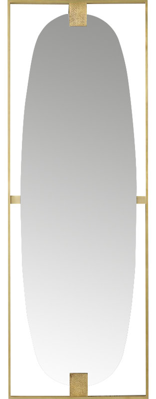 Paolo Flat Metal Wall Mirror, 56" x 19.5"