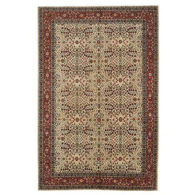 Cream Vintage Traditional Wool Rug - 7'9" x 12'