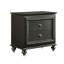 Metallic Grey 2 Nightstand - Solid Rubberwood Beautifies Bedroom Space Finish 2 Drawers For Utility