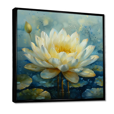 White Blue Lotus Garden Of Life - Lotus Wall Decor
