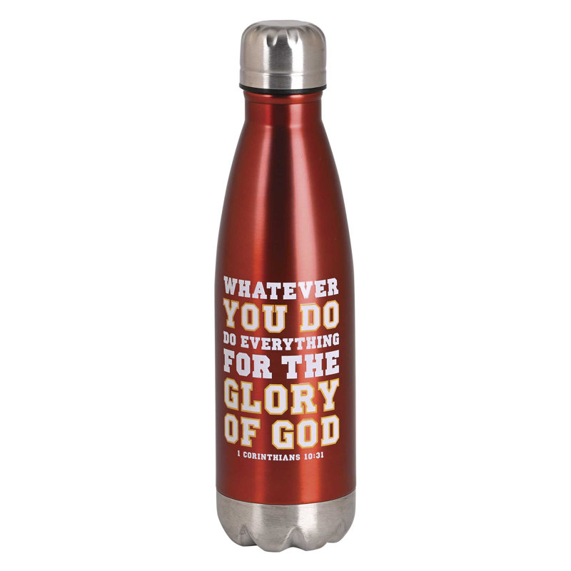 Water Bottle Whatever You Do Red 17 Oz