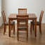 Ensemble de table de salle à manger carrée en hévéa asiatique brun selle avec rallonge papillon et 8 chaises en bois