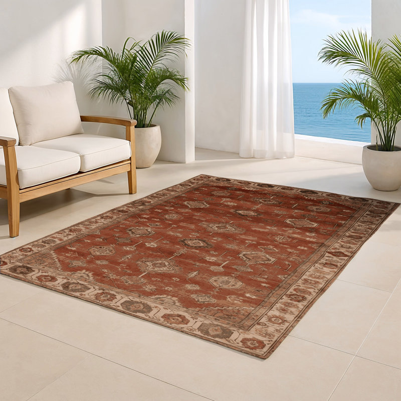 Tapis intérieur et extérieur brun Overdyed, Rectangle 9 pi x 12 pi