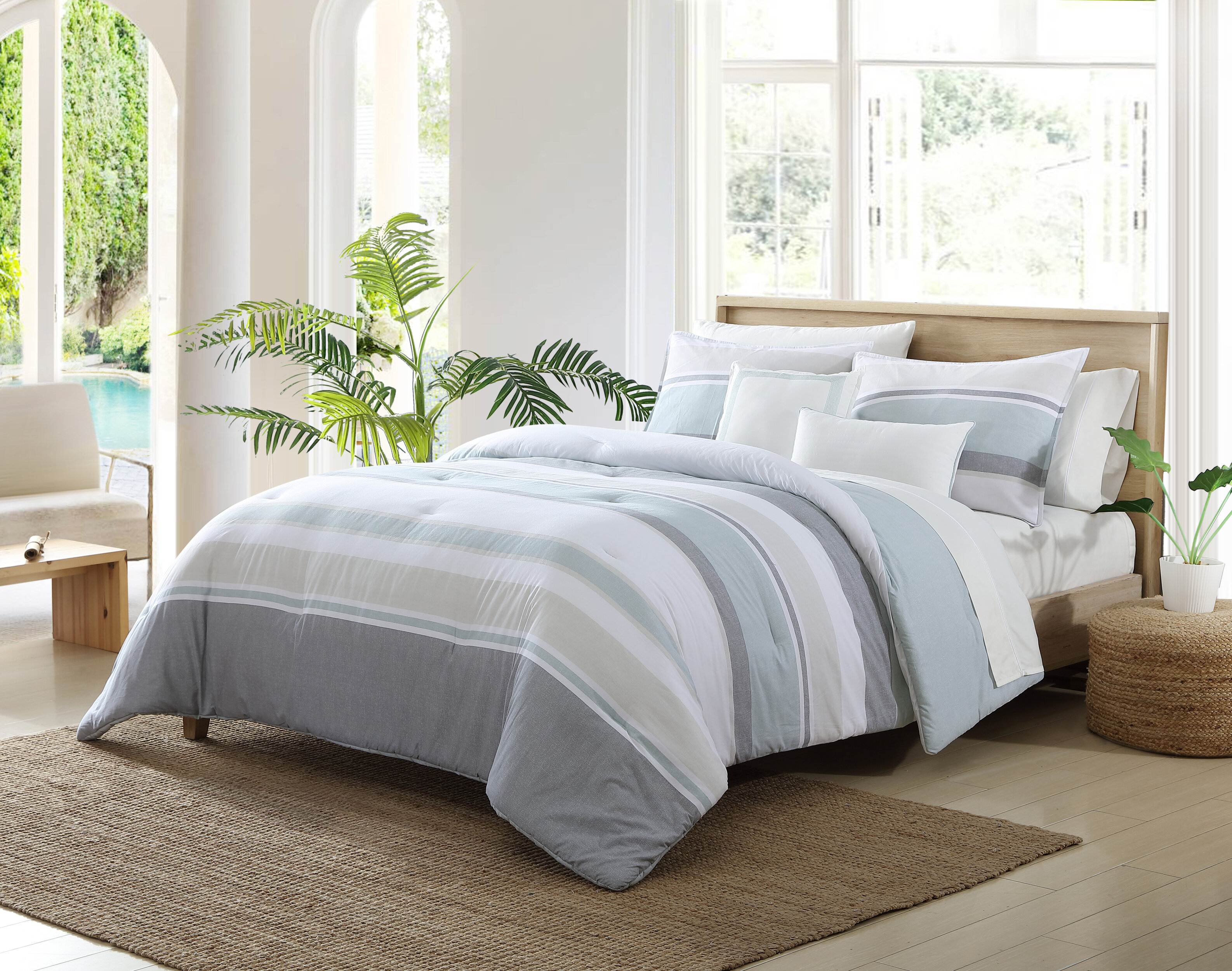 Nautica Westport Standard Cotton Reversible 3 Piece Comforter Set & Reviews