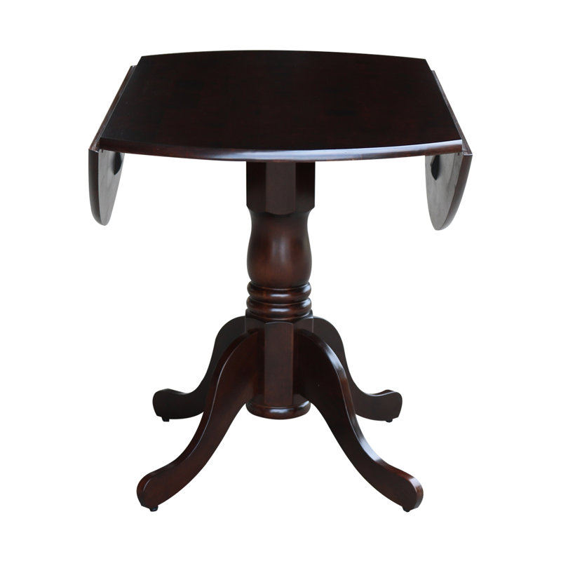 Philipston Extendable Round Solid Wood Dining Table, Rich Mocha, Rich Mocha