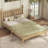 Retro Style Platform Bed with Gourd Shaped Headboard-473385977-473385981