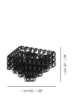 Giogali 4 - Light Flush Mount, Glossy Chrome, Black