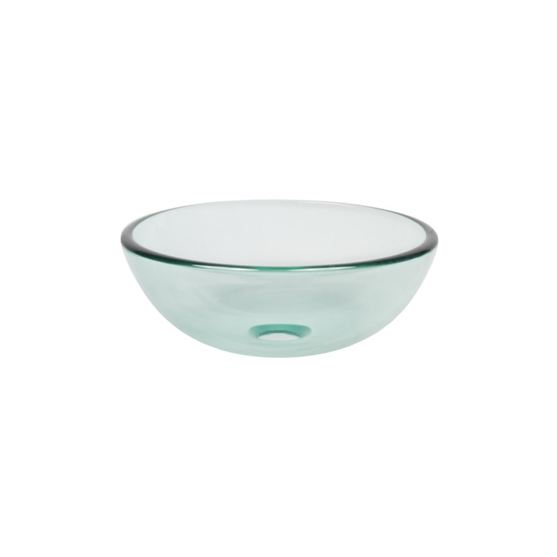 12-inch Glass Circular Vessel Bathroom Sink