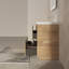 Meuble-lavabo sur pied simple en chêne naturel de 36 po avec plateau en pierre de résine blanc brillant et 2 tiroirs Modern-1200253204