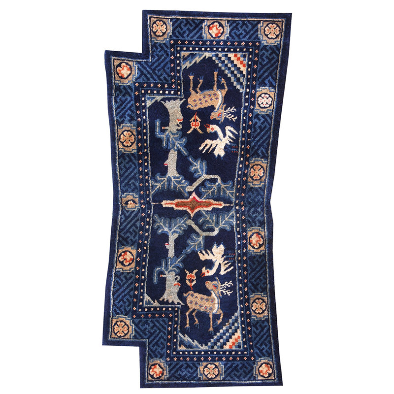 Tapis à poils longs en laine à motif animal chinois antique