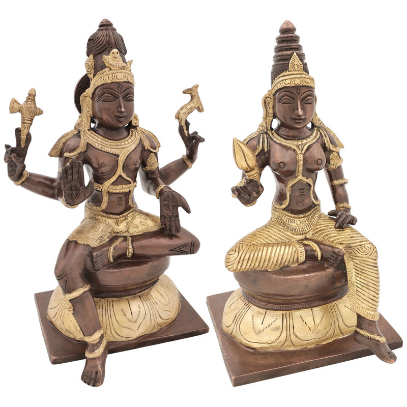 Ensemble de figurines 2 pièces Lord Shiva as Pashupatinath avec déesse Parvati