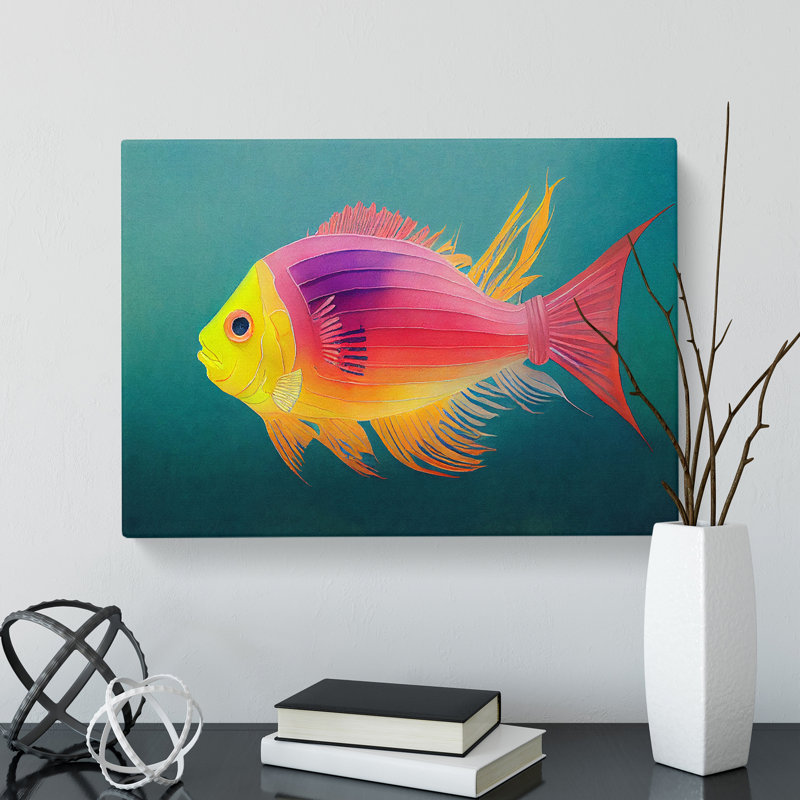 Fish In Watercolour Vol.4 - Wrapped Canvas, 35cm H x 50cm W x 3cm D