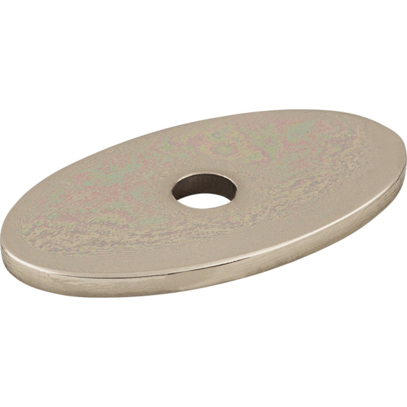 Oval  Backplate, Polished Nickel, 1.25" H x 0.75" W x 0.625" D