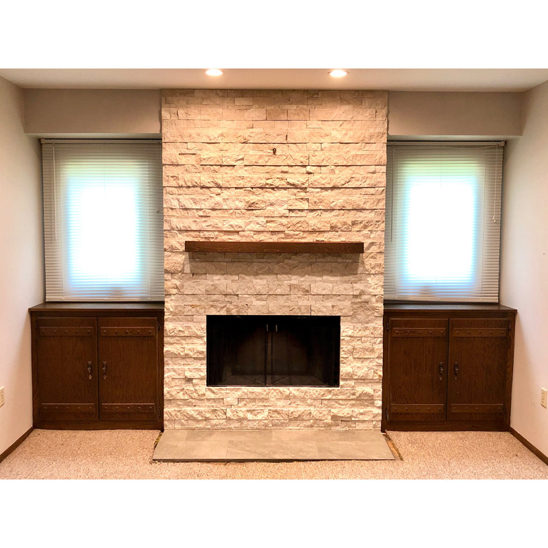 Anniek Fireplace Shelf Mantel, 66", Brown