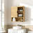 Fluted Bamboo Wall Mounted Medicine Cabinet With Sliding Door And Shelves, Over Toilet Storage Organizer For Bathroom, Laundry Room, And Small Spaces
