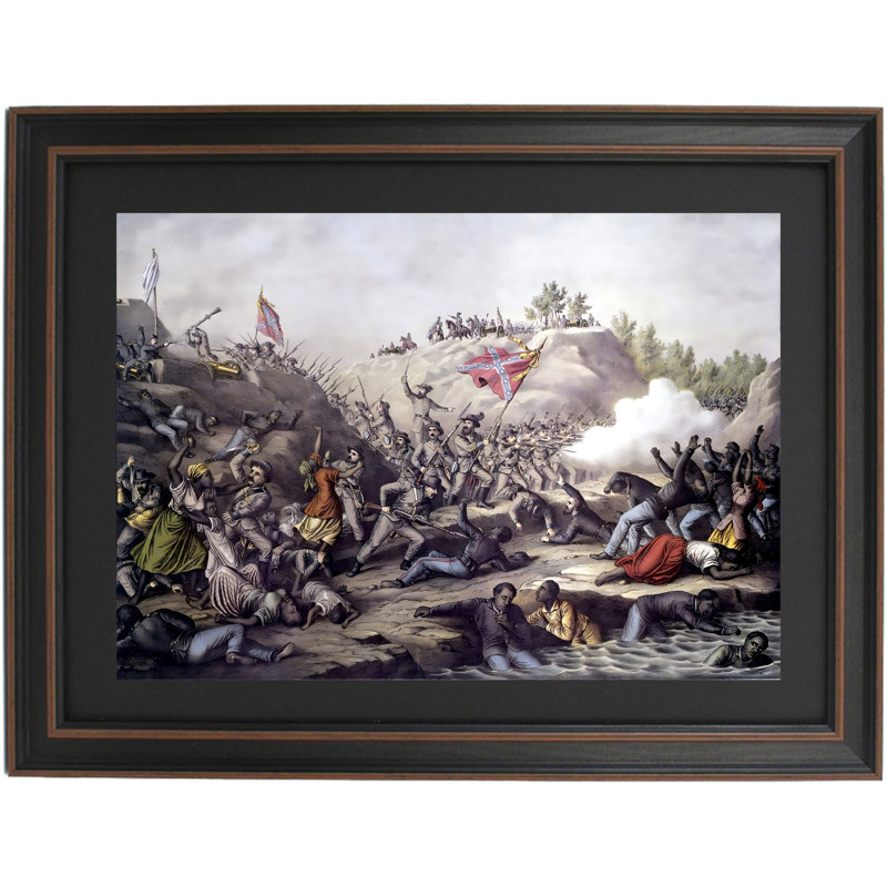 Le massacre de l'oreiller du fort, 1864 par Kurz et Allison, H 24 po x l 18 po