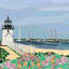 Art sur toile tendue, Jonathan Artell, phare de Nantucket-472770250