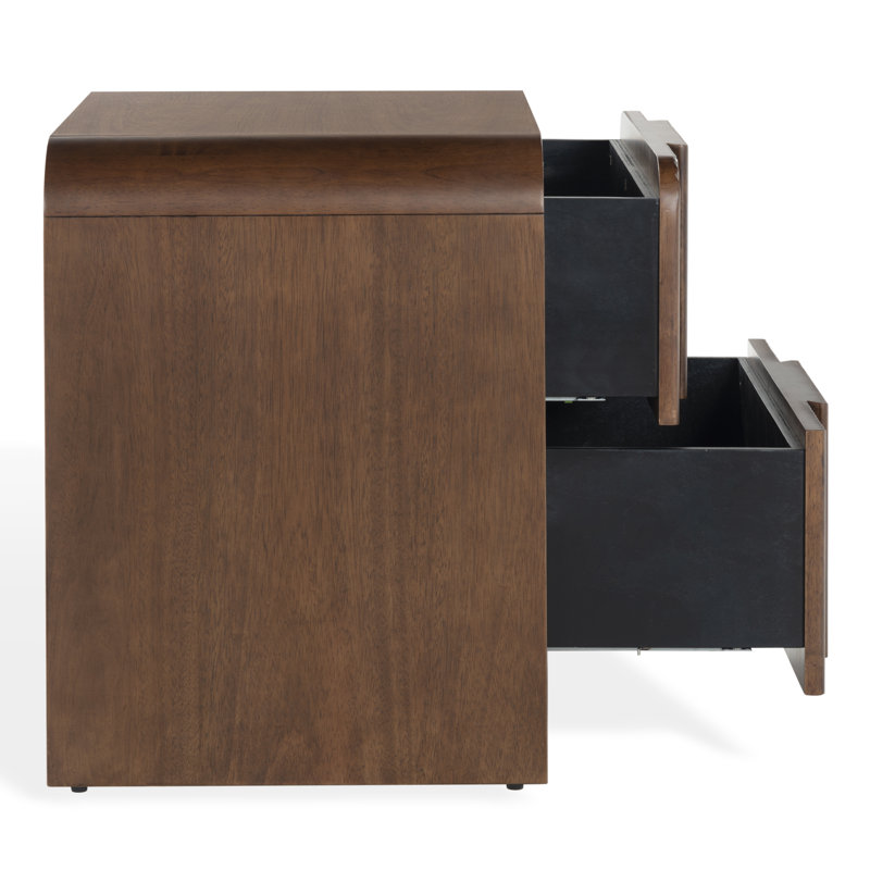 Vitale Reeded Wood 26" Nightstand, Walnut