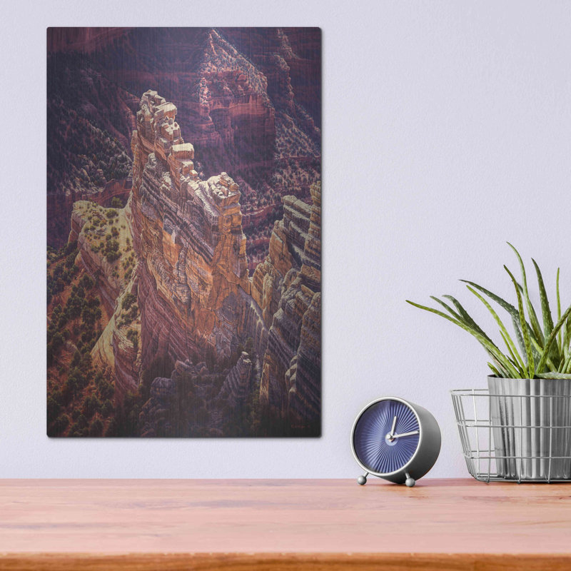 «Heart of Gold» par R. Hed, art mural en métal, 24 po x 36 po, H 16 po x l 12 po