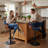 Adjustable Height Bar Stools With Fabric Seat Swivel Stool With Backrest For Kitchen Island, Bar, Home Pub​​-406743119-406839201