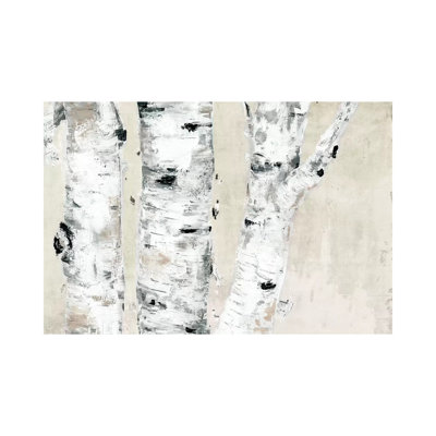" Birch Tree Close Up Neutral " by Marie Elaine Cusson Painting Print