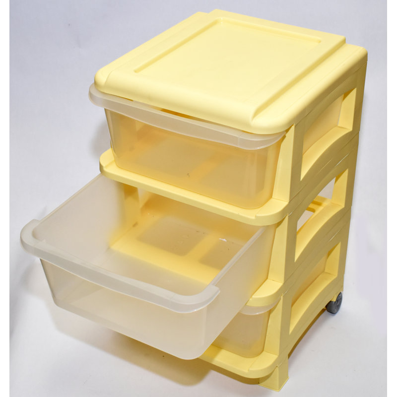 Commode 3 tiroirs, Jaune
