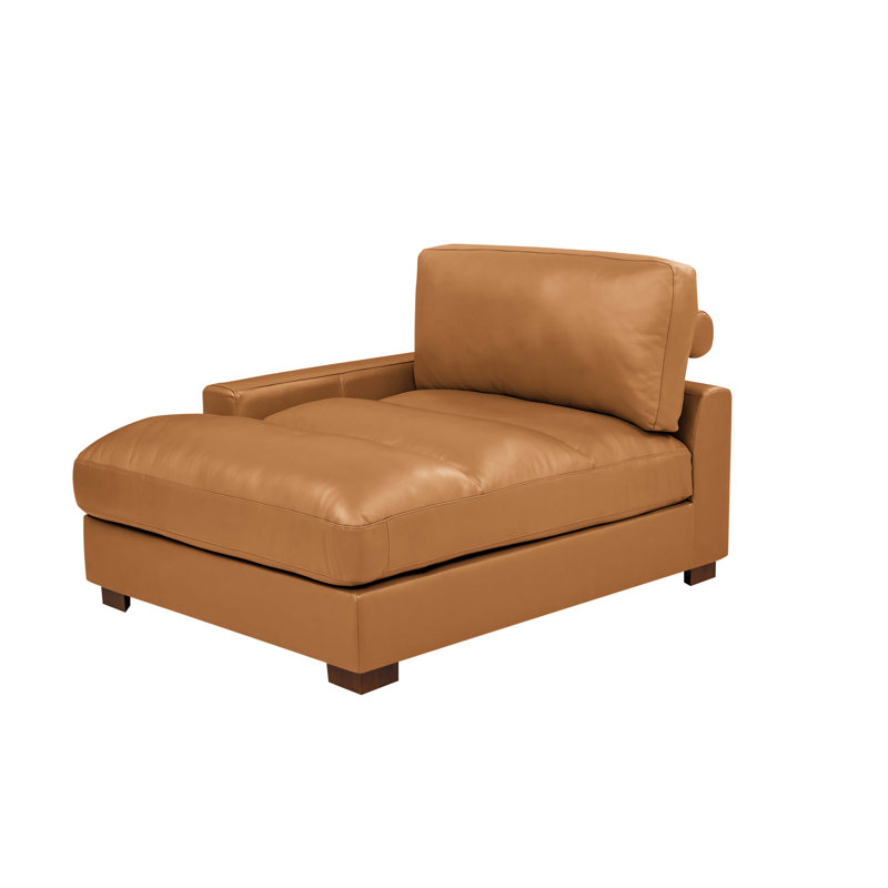 Chaise longue rembourrée Appoline, Cuir synthétique vert, Chaise longue à accoudoir gauche