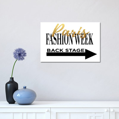 Fashion Week Paris Gold by Amanda Greenwood - Wrapped Canvas Print