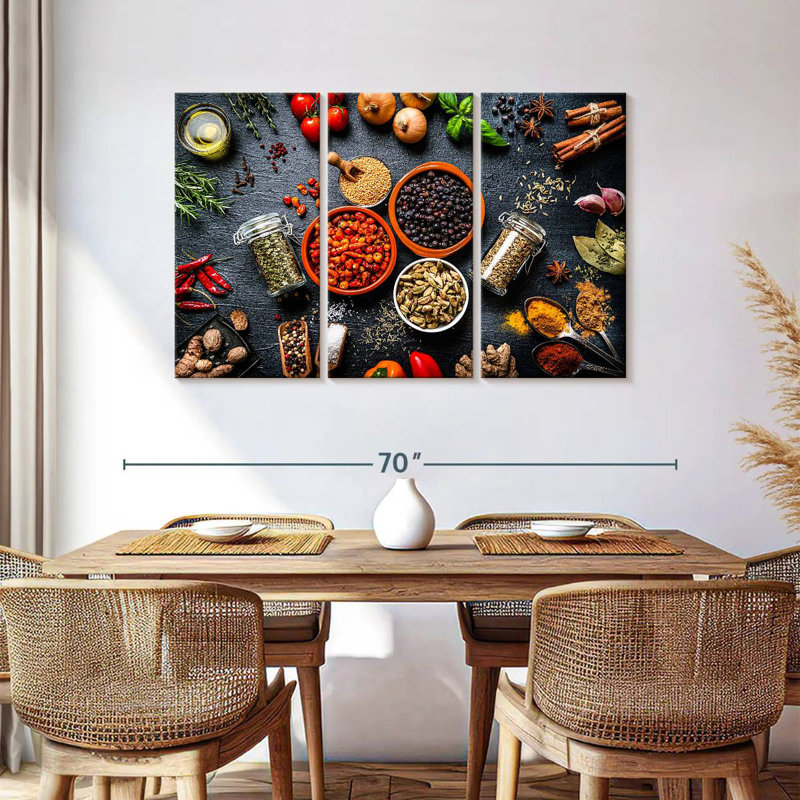 Yarlin Rustic Kitchen Ingredients, 36" H x 57" W