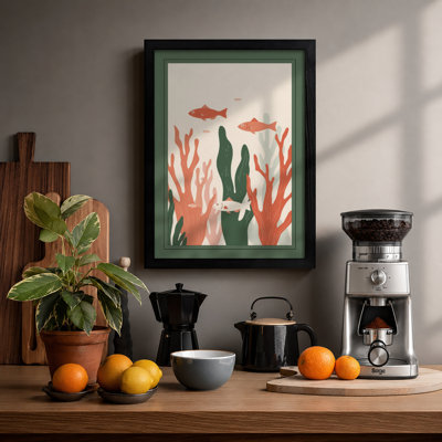 Fish Among Kelp Coastal - Framed Print