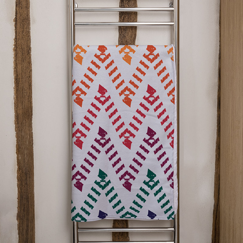 Stillmore Midweight Bath Towel, Blue/Orange