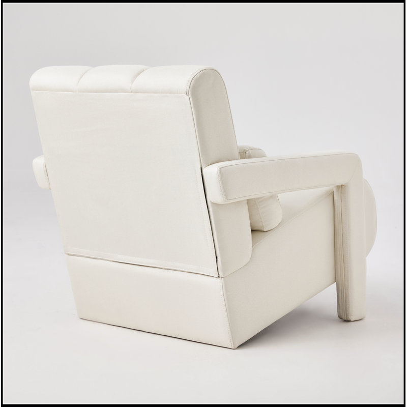 Fauteuil d'appoint rembourré confortable pour le salon et la chambre à coucher, rehaussant le décor, Beige